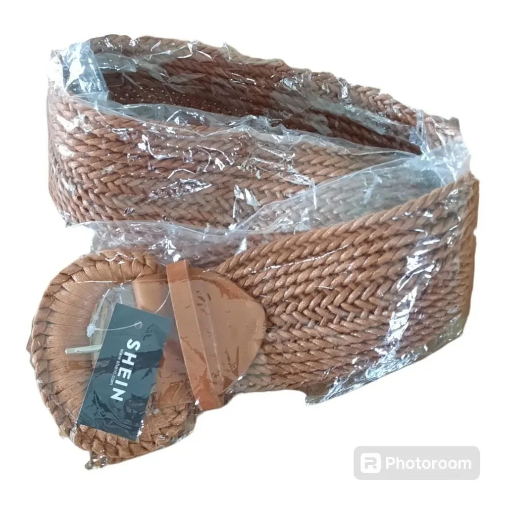 SHEIN Unisex Versatile 2.5CM Needle Buckle Woven Belt